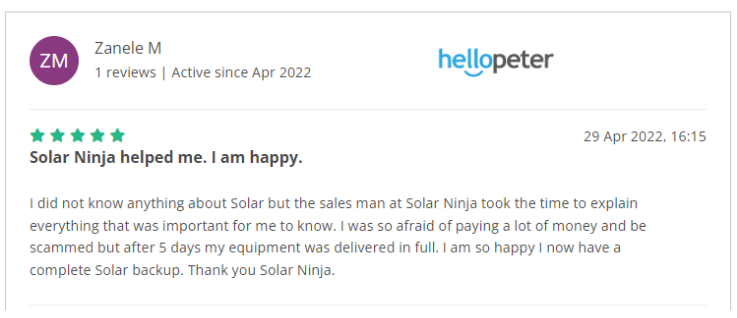 Solar Ninja Review from Zanele