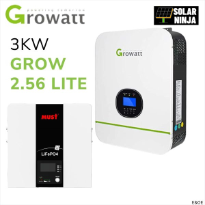 3KW Growatt 2.56kw lithium backup package